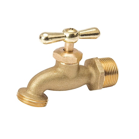 Thrifco Plumbing 1/2 Inch MIP x 3/4 Inch GHT SSS Hose Bibb, Economy 6416007